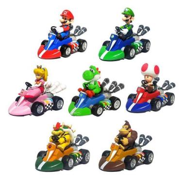 Imagem de Carrinho mario kart luigi bowser yoshi miniatura pullback friccao - VE