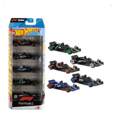 Imagem de Miniatura Hot Wheels Pack 5 Carrinhos Fórmula 1 164 Mattel JGF58 F1 Or