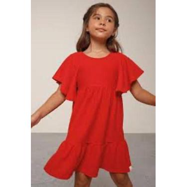 Imagem de Vestido Infantil Tricoline Vermelho TAM:02 - Pititika 