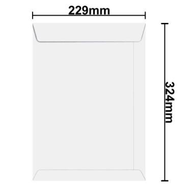 Imagem de Envelope Saco Branco Offset 229mm x 324mm 90g 250 Unidades Scrity