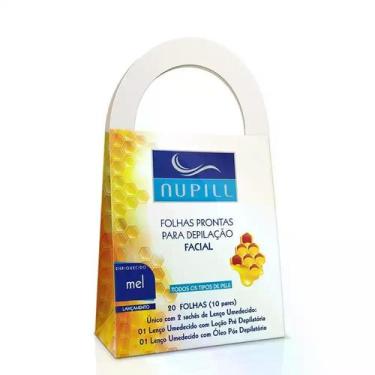 Imagem de Folhas Prontas Depilatorias Facial Mel 20 Folhas Nupill