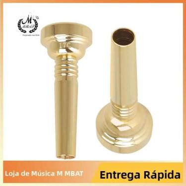 Imagem de Trompete dourado 17c boca instrumento de bronze trompete bocal bugle b