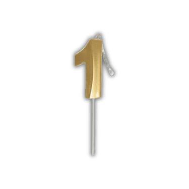 Imagem de Vela de Aniversário Slim Metallic Ouro - Festcolor, 1