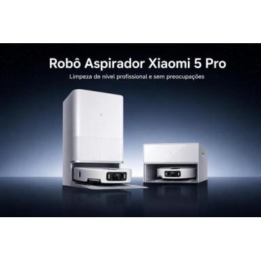 Imagem de Robô Aspirador Xiaomi Vacuum 5 Pro Automático Mini 23000pa IA Lançamen