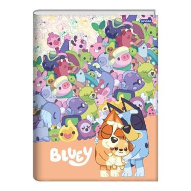 Imagem de Caderno Brochura Grande Universitário Bluey Capa Dura 80 Folhas Pautad