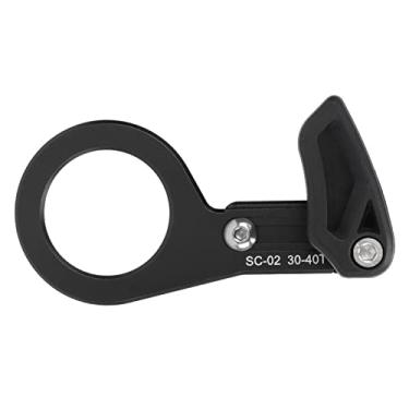 Imagem de Guia de corrente para mountain bike, tratamento térmico anti-queda T6 CNC para torneamento leve defletores de corrente para bicicleta anodização para suporte inferior roscado(Preto)