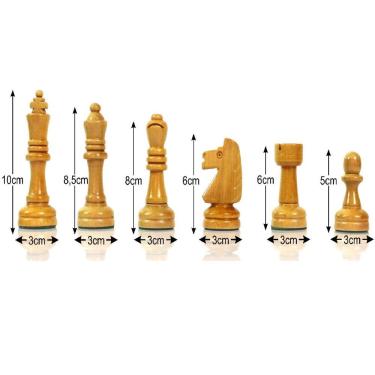 Imagem de Peças De Xadrez Rei 10cm Chumbadas Madeira Oficial Artesanal