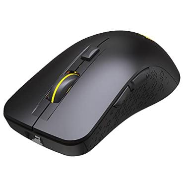 Imagem de lifcasual Recarregável Mouse 2.4G Mouse Sem Fio com Receptor USB BT 5.1 Mouse Sem Fio 3 Níveis de DPI Ajustáveis / 6 Botões Preto