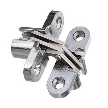 Imagem de Dobradiça de porta oculta de aço inoxidável, dobradiças invisíveis, caixa de madeira invisível, prata, 2 3/8 in