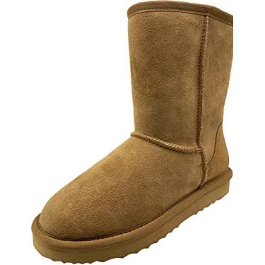 Imagem de ZEYIwearable Bota de inverno unissex OPLE de lã de carneiro, Castanho, 13