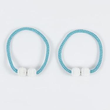 Imagem de Correia de cortina um par de ímã criativo fivela de cortina amarrada corda amarrada cinto acessórios de corda de cortina decoração tiebacks de cortina, T11,2 PCS