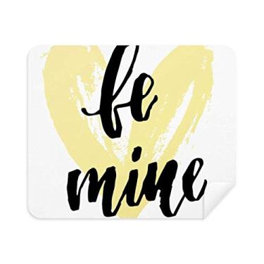 Imagem de DIYthinker Be Mine Yellow Love Quote Style Pano de limpeza de tela, 2 peças, tecido de camurça