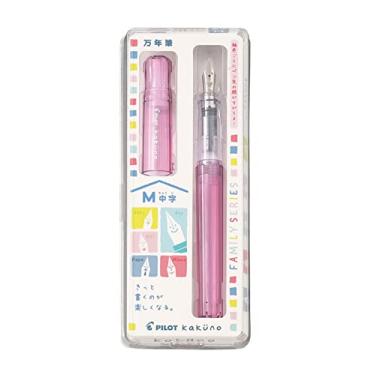Imagem de Kakuno Caneta-tinteiro Pilot Family Series Girl rosa transparente ponta média FKA-1SR-KGP-M com adesivo Kanji LOVE
