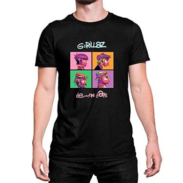 Imagem de Camiseta Banda Trip Rock Gorillaz Integarntes Cor:Preto;Tamanho:P
