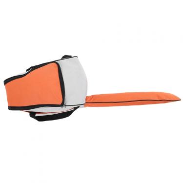 Imagem de EVTSCAN Bolsa de transporte para motosserra, bolsa de armazenamento portátil para motosserra de tecido Oxford bolsa de transporte para cortador de grama caixa protetora (laranja)