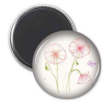 Imagem de Crachá de decoração de flores com pintura branca para geladeira