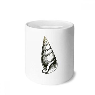 Imagem de DIYthinker Caixa para dinheiro com estampa de caracol preto Marine Life caixa de cerâmica para presente de cofrinho