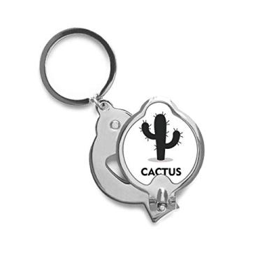 Imagem de Cortador de unhas de dedo com contorno de suculentas de planta verde de cacto, tesoura de aço inoxidável