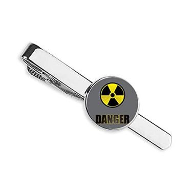 Imagem de Logotipo Radioativo Substâncias Advertência Gravata Clip Bar Presente Homem Empresarial