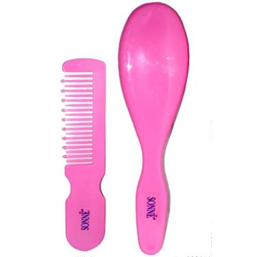 Imagem de Sonne Kit Pente E Escova De Cabelo Para Bebê Rosa