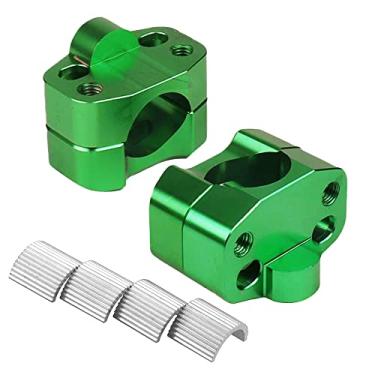 Imagem de Riloer Elevador de guidão de motocicleta 28 mm (1-1/8") ou 22 mm (7/8"), elevação de braçadeira de barra de alça 1 par, ajuste universal, verde