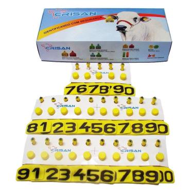 Imagem de Brinco Bovino Médio Crisan Amarelo 76 a 100