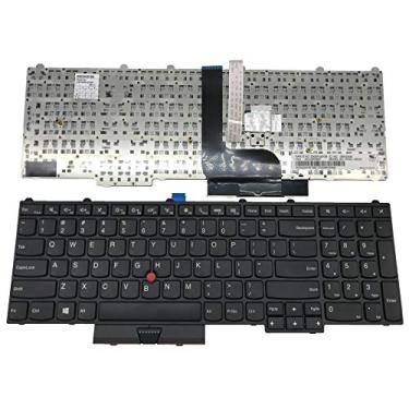 Imagem de Sierra Blackmon Teclado para notebook com layout dos EUA para ThinkPad série P50 p51 p70 preto emoldurado sem luz de fundo e alavanca de controle remoto