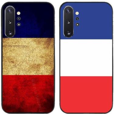 Imagem de 2 peças retrô bandeira da França impressa TPU gel silicone capa de telefone traseira para Samsung Galaxy (Galaxy Note 10+)