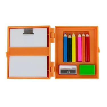 Imagem de World's Smallest You Create Artist Drawing Kit. Miniature Creative Art Craft Set. Includes: 6 Color Pencils, Sharpener, Eraser, Pad, and Drawing Board/Easel.