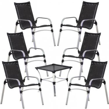 Imagem de Kit 6 Cadeiras Emily Mesa Garden em Alumínio e Fibra Trama