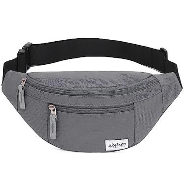 Imagem de Abshoo Pochete masculina transversal feminina, bolsa de cintura para viagem, caminhada, corrida, Cinza, One Size