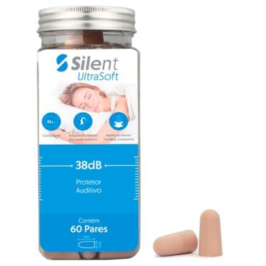 Imagem de Protetor Auricular Silent Ultra 60 Pares 38dB mais alto NRR, Protetor de ouvido confortáveis ​​para dormir, viajar, concertos, estudar, ruído alto, trabalhar (Bege)