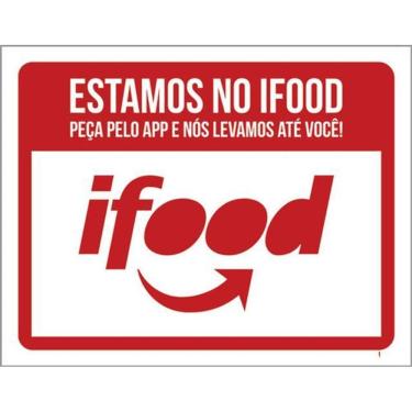 Imagem de Kit 10 Placas Estamos No Ifood Peça Pelo App 36X46