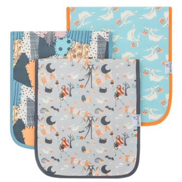 Imagem de Conjunto de 3 panos para arrotos para bebês, tamanho grande, 53 x 25 cm, camada tripla absorvente, pacote com 3, conjunto de presente "Nightmare Before Christmas" da Copper Pearl