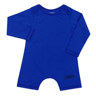 Imagem de Macacão Bebê com Proteção Solar UV 50+ Manga Longa Azul Aquarela Vitho