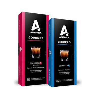 Imagem de Kit 20 Cápsulas de Café América Gourmet e Leggero