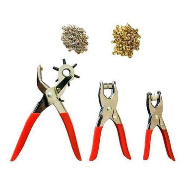 Imagem de Kit 3 Alicate De Ilhós 54 Botão Pressão 35 Alicate Furador - ADB