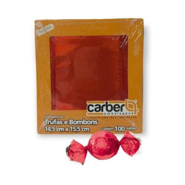 Imagem de Embalagem para Trufa Vermelho 14,5x15,5cm Carber c/100 un