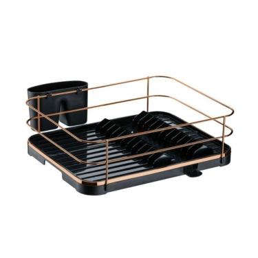 Imagem de Escorredor De Louças Em Plástico Originale Future Preto E Rose Gold