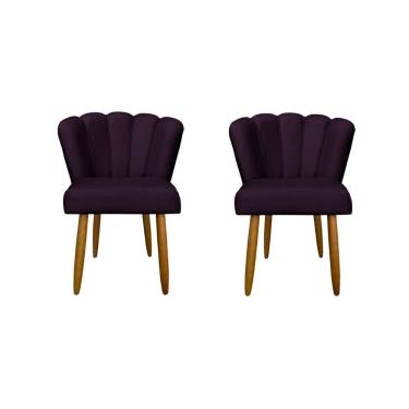 Imagem de Kit 2 Cadeiras Flor Para Quarto Penteadeira Balaqui Decor Roxo
