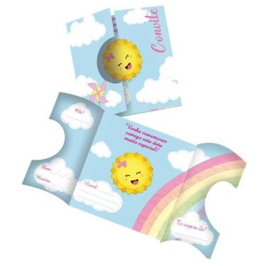 Imagem de Convite Festa Raio de Sol - 8 Unidades - Festcolor - Rizzo