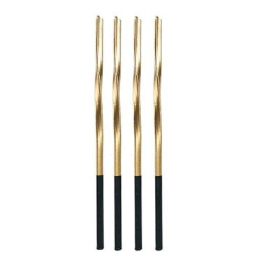 Imagem de Vela Palito Metalizada Torcida Dourada 15 cm - 1 unidade Pct. c/ 4 und