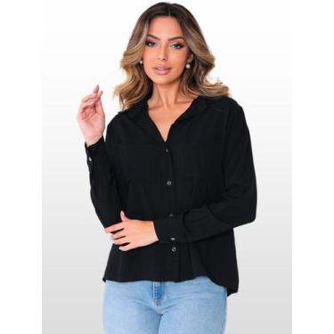 Imagem de Camisa Social Elegante Manga Longa Camisas Para Trabalho Uniforme  - G