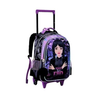 Imagem de Mochila De Rodas Escolar Wandinha Original Roxo DL1565 - denlex