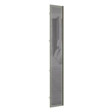Imagem de Porta para Roupeiro Closet Canto Diagonal 40cm Puxador Perfil Inox com