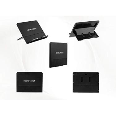 Imagem de Suporte para Livros e Laptops BOOKSTATION, Preto, Plástico ABS, Moderno, Portátil, Dobrável, Mesa de Leitura, Suporte para Livros e Dispositivos Eletrônicos