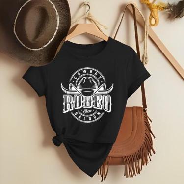 Imagem de Camiseta Feminina Country Look Country T-shirt Roça Agro Rodeio Boiade