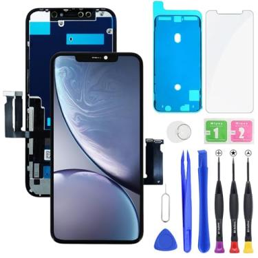 Imagem de HXAQGP Para iPhone XR Tela LCD FHD Substituição 3D Touch Digitalizador Quadro Conjunto Completo com Kit de Ferramentas de Reparo para 15.5 cm A1984, A2105, A2106, A2108+Adesivo Impermeável + Protetor
