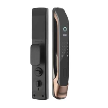 Imagem de Tuya app controle totalmente automático inteligente fechadura da porta eletrônico digital senha de impressão digital fechadura da porta inteligente(30x300,Red bronze)