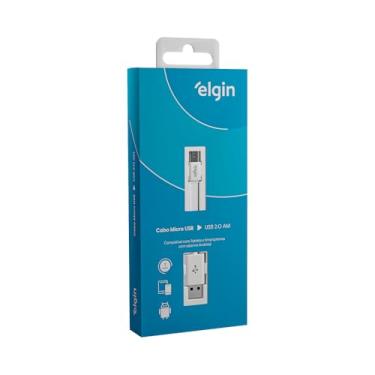 Imagem de Cabo Micro Usb 2.0 Elgin 1 metro Branco